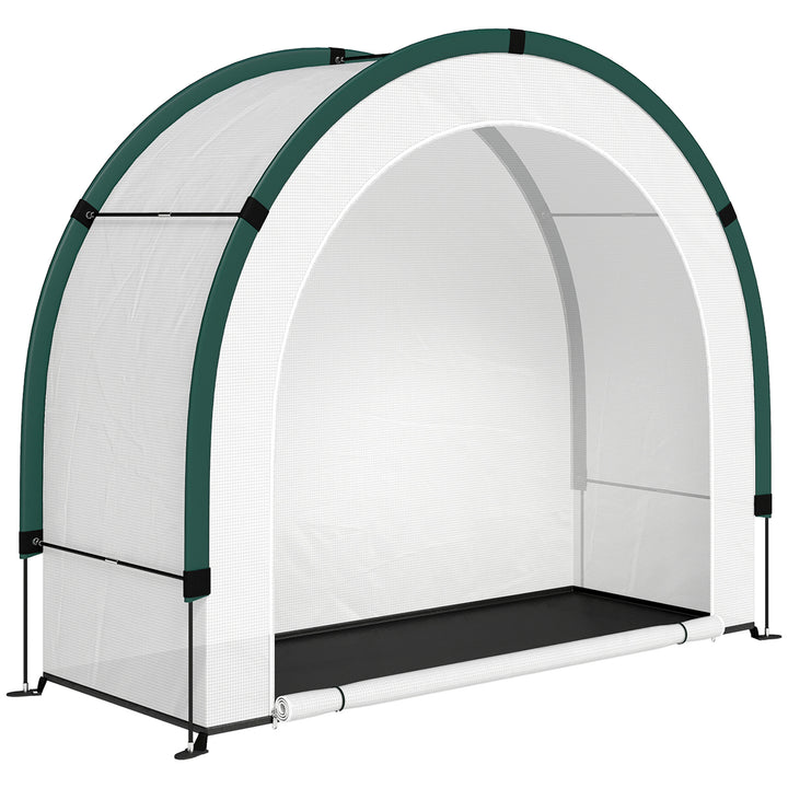 Foldable Small Greenhouse, Portable Green House Mini Greenhouse with Zipper Door, PE Base, 200 x 80 x 164 cm