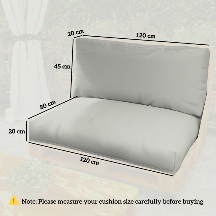 Two Piece Seat Pallet and Back Cushions - Light Grey
