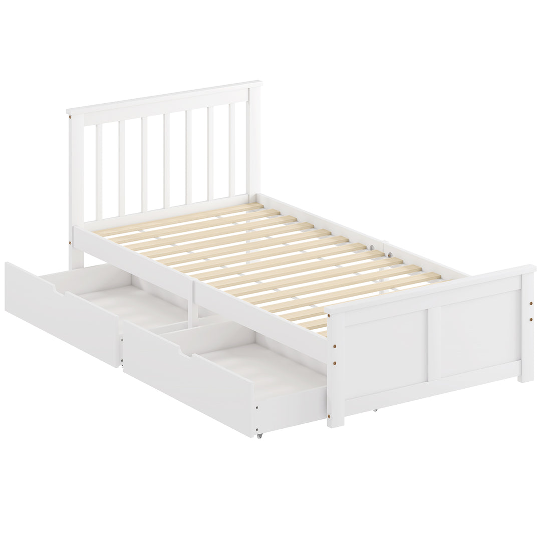 MCL Wooden Single Bed Frame, with Drawers - White