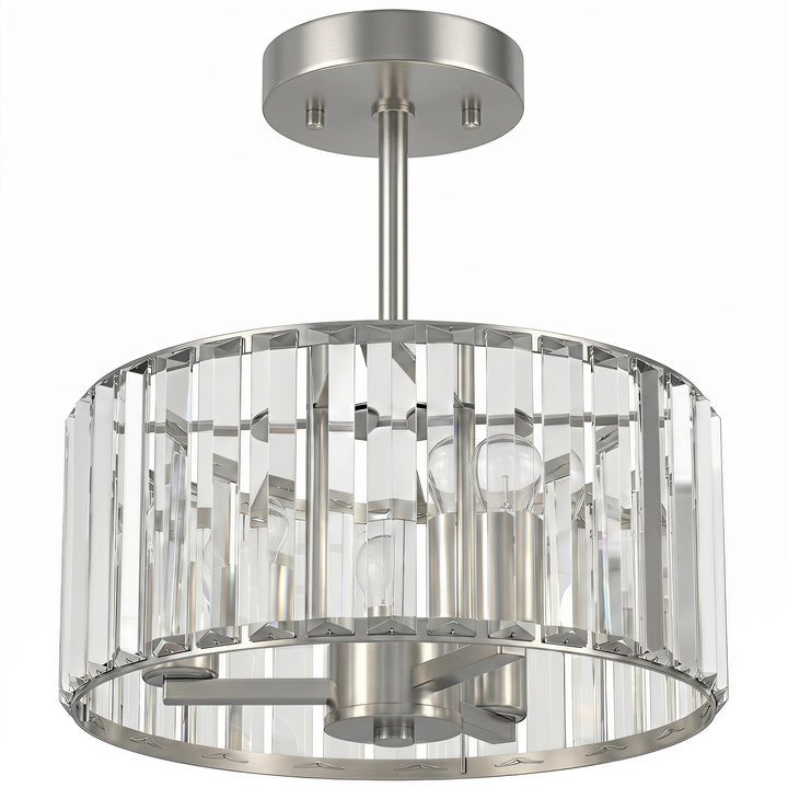 Semi Flush Mount Modern Crystal Chandelier Ceiling Light, Crystal Ceil