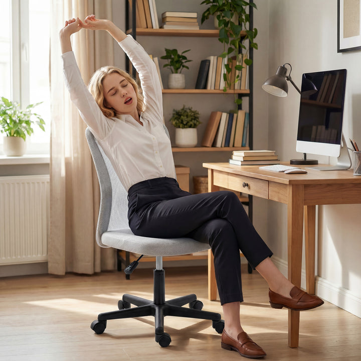 Mesh Office Chair Armless Swivel Executive Computer Desk Chair Adjusta