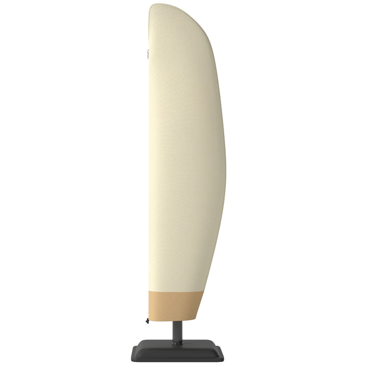 MCL Parasol Cover, 600D Oxford Cantilever Umbrella Cover Fit for 2-4m Parasol, Banana Umbrella Protector with Zipper for Outdoor Garden, Patio, White