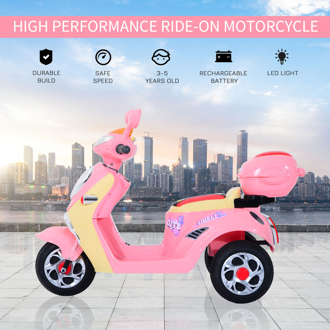 MCL Kids Electric Ride On Toy Car 6V Electric Motorbike with Chargeable Battery Headlight and Music for 3-5 Years - Pink