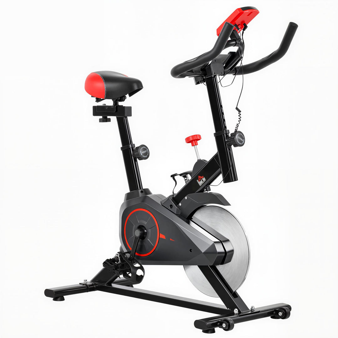 MCL Indoor Upright Exercise Bike Machine, with Adjustable Seat, Resistance, Handlebar, LCD Display