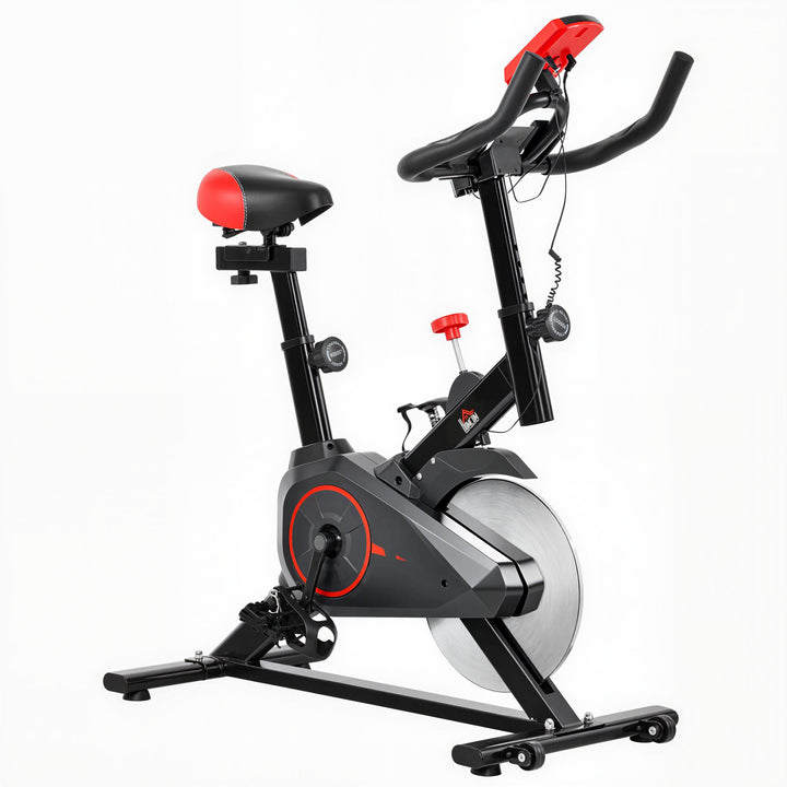 MCL Indoor Upright Exercise Bike Machine, with Adjustable Seat, Resistance, Handlebar, LCD Display