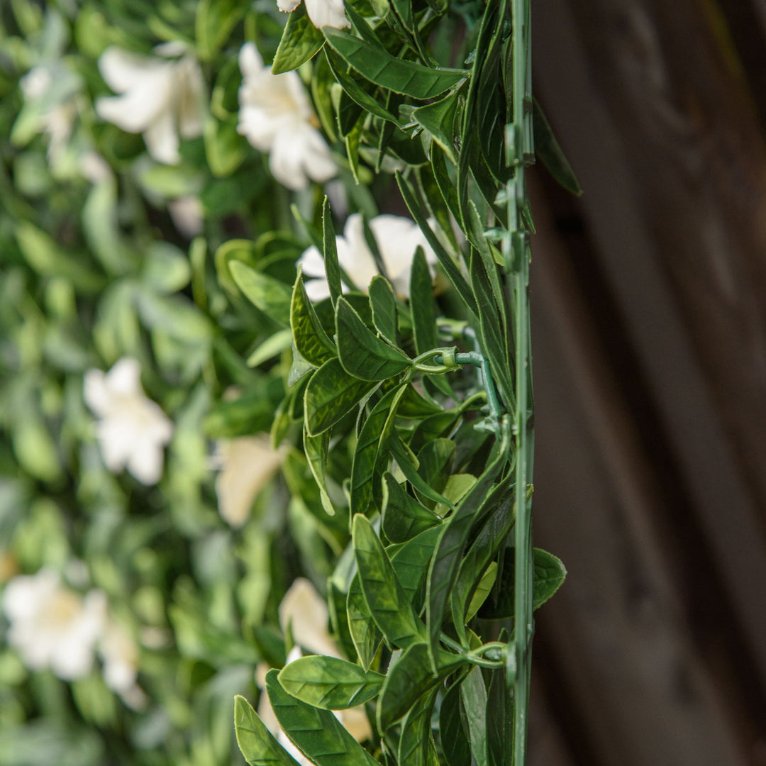 12PCS Artificial Boxwood Wall Panels 50cm x 50cm Rhododendron Privacy Fence Screen Faux Hedge Greenery Backdrop for Home Garden Backyard Balcony