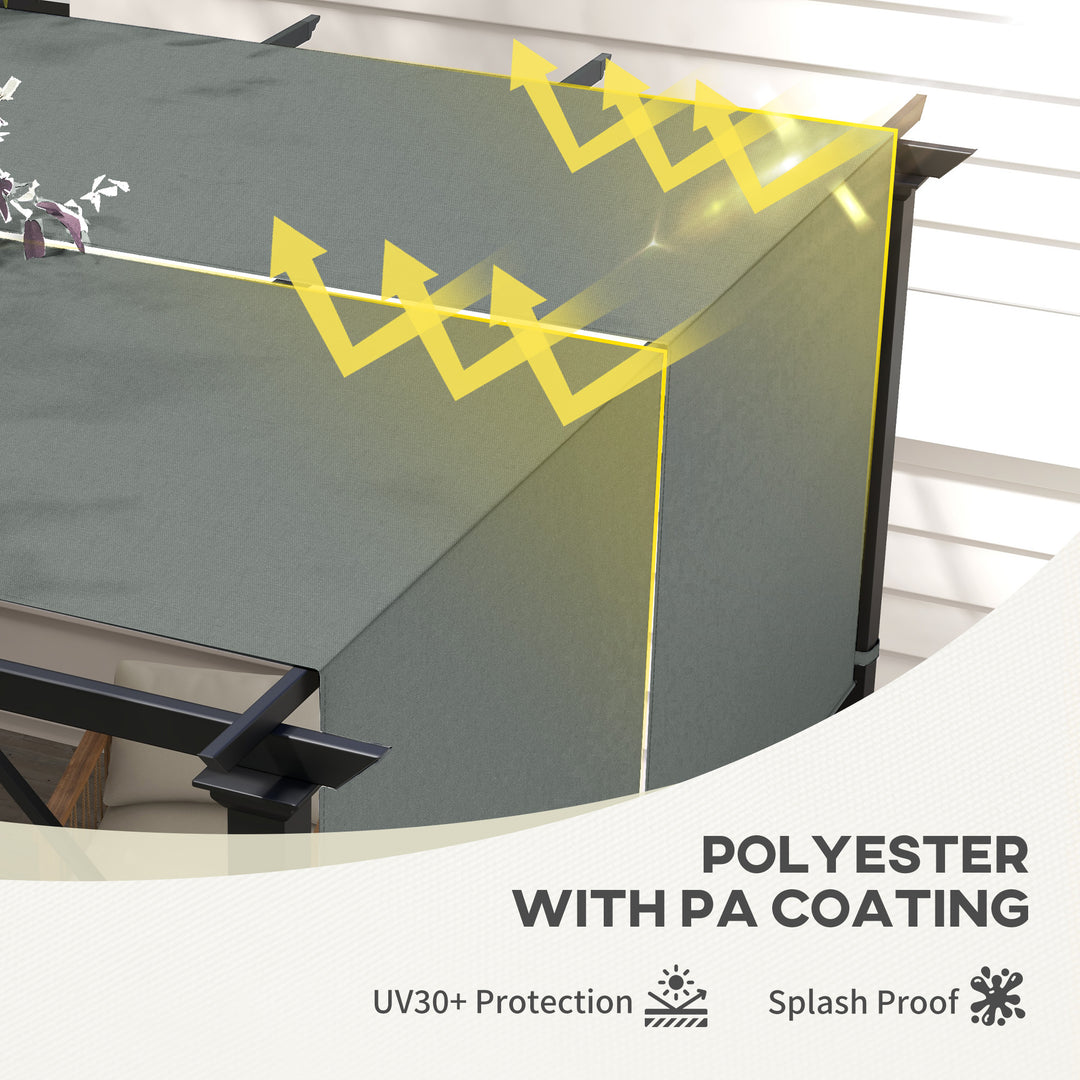 2 Pcs UV Protection Pergola Replacement Canopy, Pergola Shade Cover, Easy to Install, for 3 x 3(m) Pergola, Dark Grey