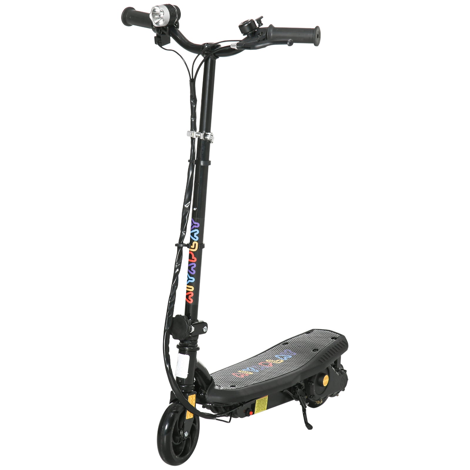 Foldable Electric Scooter, with LED Headlights, for Ages 7-14 Years, Black