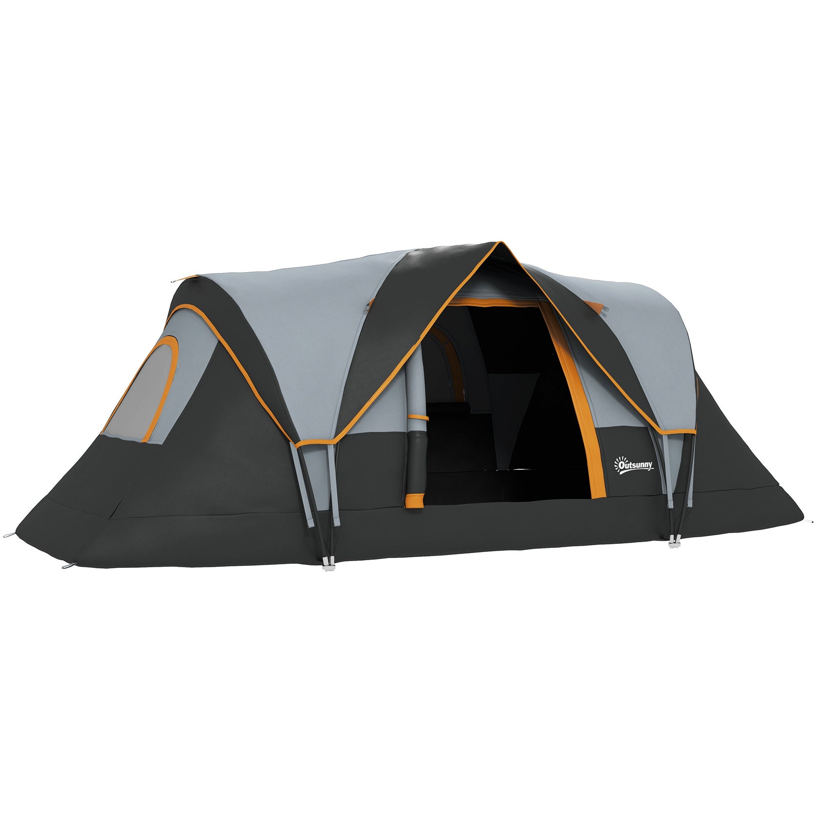 5-6 Man Dome Camping Tent - Light Grey and Black