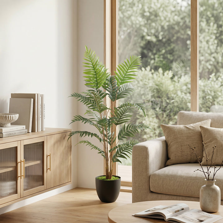 Artificial Fern Topiary Tree, Realistic Artificial Plant in Cement Pot