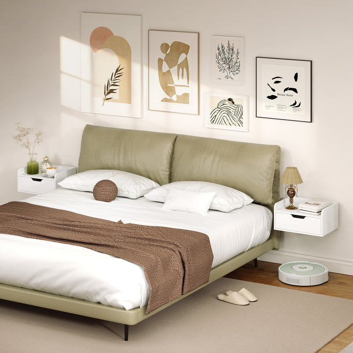 Floating Nightstands Set of 2, Wall Mounted Bedside Table with Drawer 