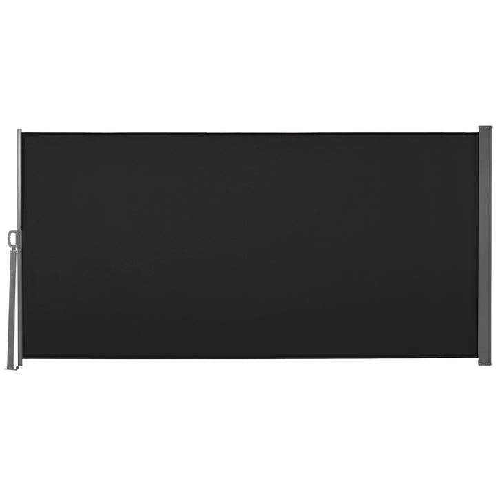 Retractable Sun Side Awning Screen Fence Patio Garden Wall Balcony Screening Panel Outdoor Blind Privacy Divider (3x1.6M, Black)
