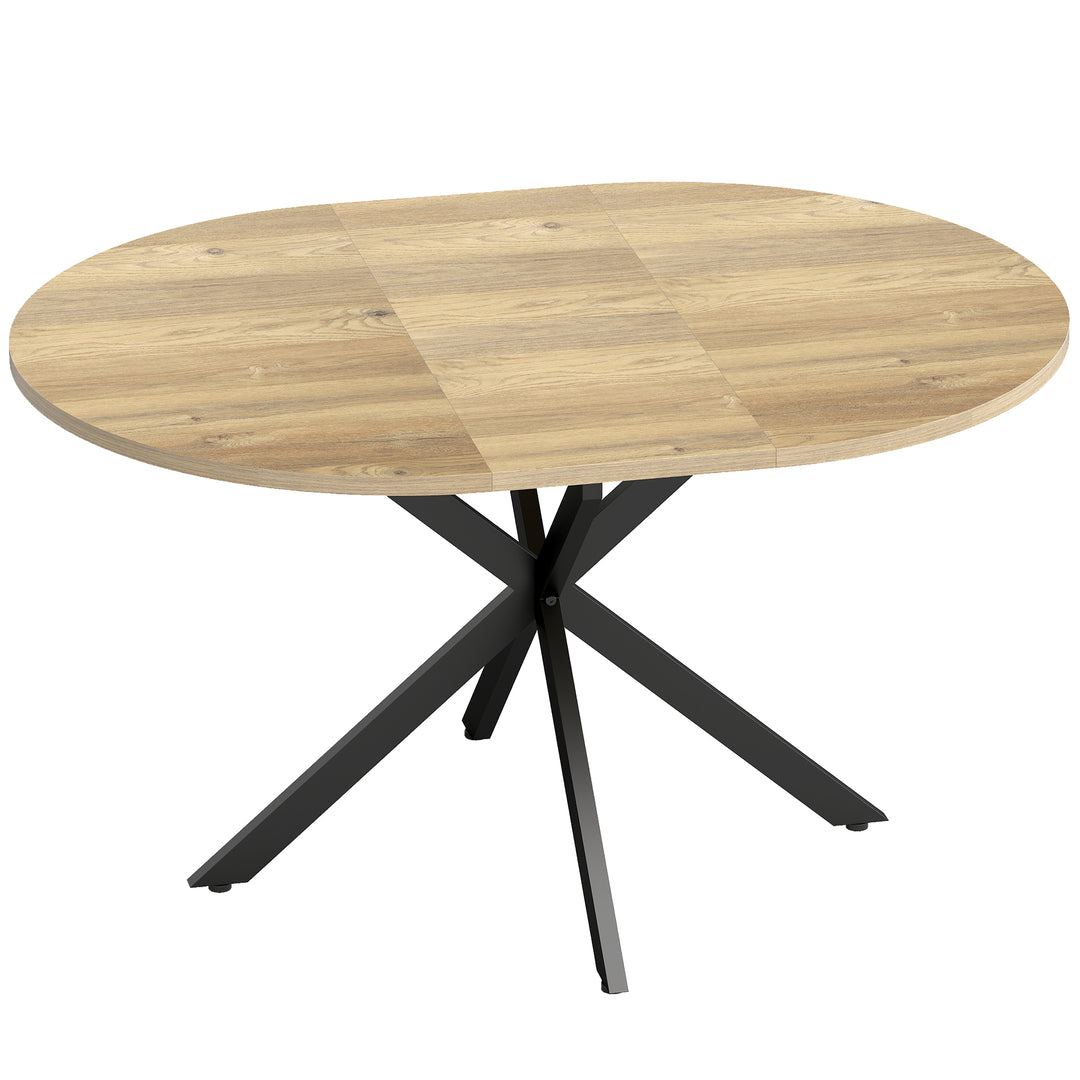 Extendable Dining Table for 4-6, Industrial Kitchen Dinner Table with 