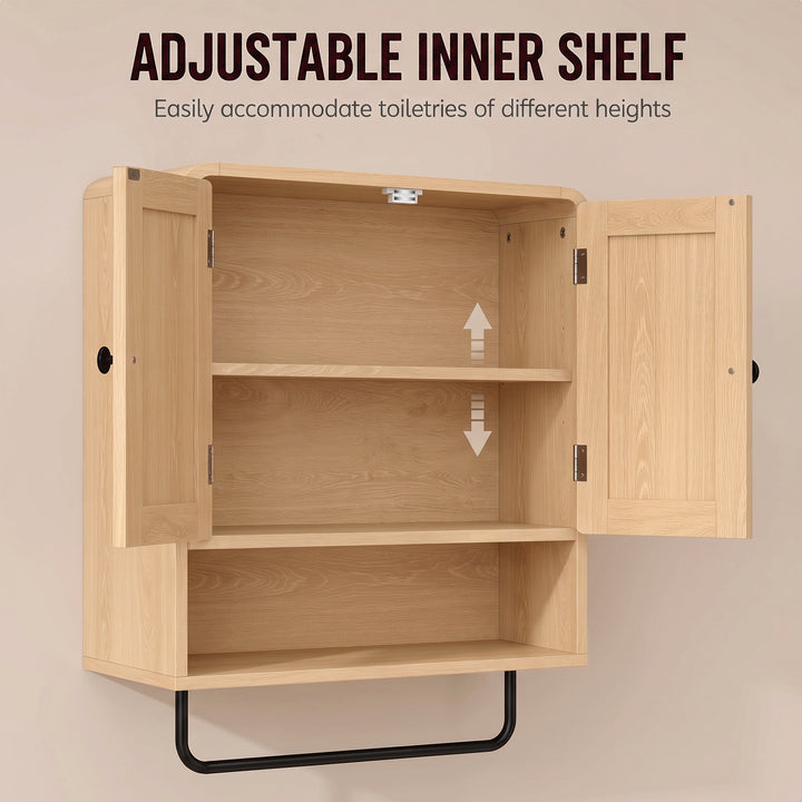 Bathroom Cabinet Wall Mounted, Bathroom Wall Cabinet with 2 Doors, Adj