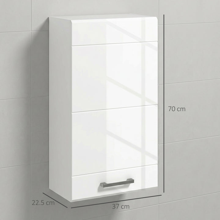 Bathroom Wall Cabinet, High Gloss Bathroom Storage Cabinet with Soft-C