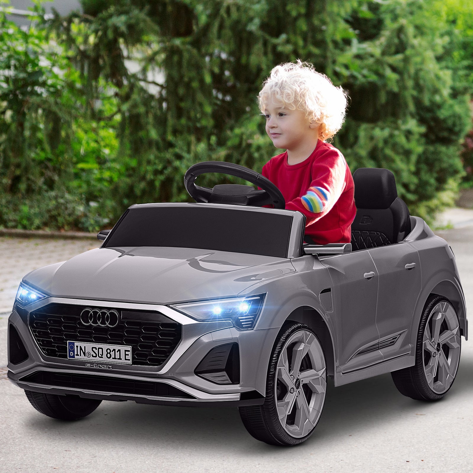 Audi Q8 e-tron Sportback Licensed 12V Ride on Car w/ Remote, 4 Spring 