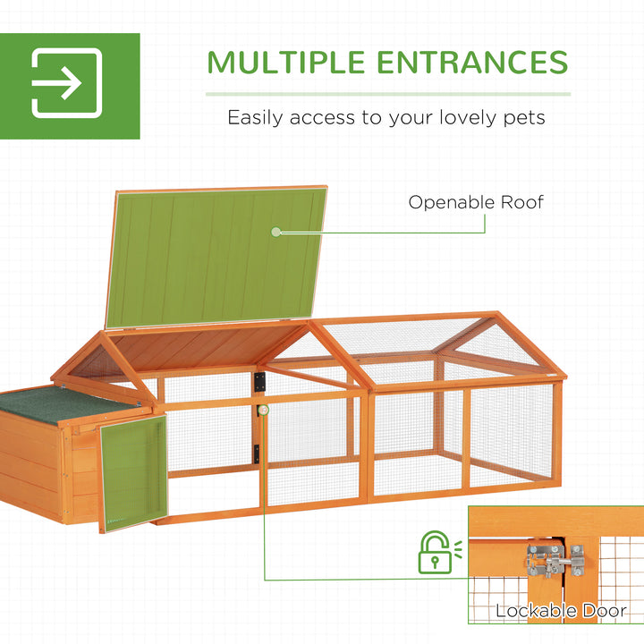 PawHut Wooden Chicken Coop with Nesting Box, Openable Roof, for 4-8 Chickens, Ducks, Orange | Aosom UK