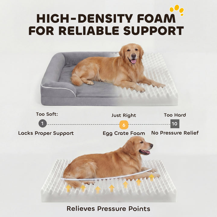 Dog Sofa Bed, Washable Pet Bed with Removable Cover and Non-Slip Botto