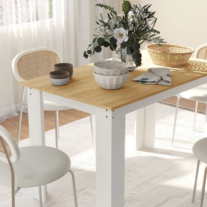 Dining Table for 4-6 People, Kitchen Table with Wood Effect for Dining
