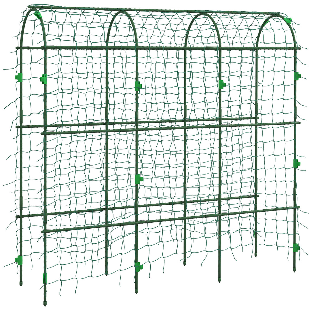 183 cm Tall Metal Garden Trellis, Arch Trellis for Climbing Plants Outdoor with Climbing Net