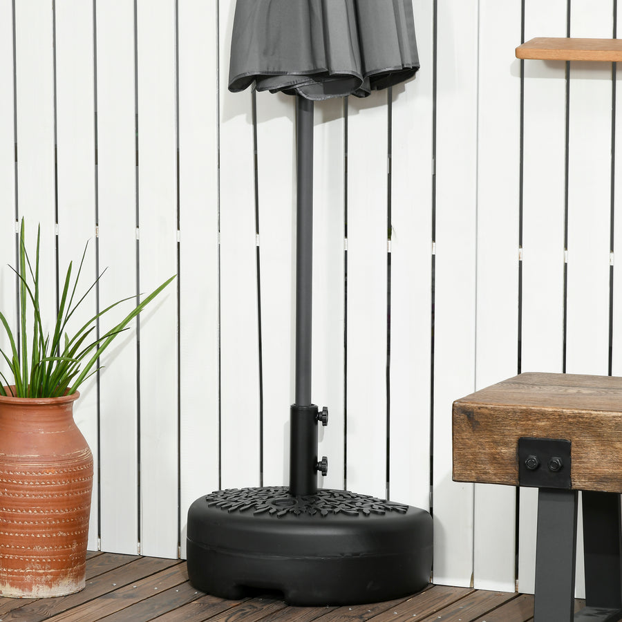 Water/Sand Fillable Half Parasol Umbrella Base - Black