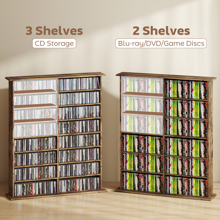 MCL 16-Compartment Media Shelf - Rustic Brown