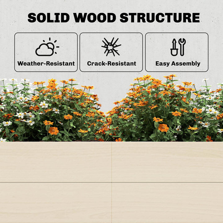 Wooden Raised Bed for Garden, 620L Extra Large Raised Garden Bed with 