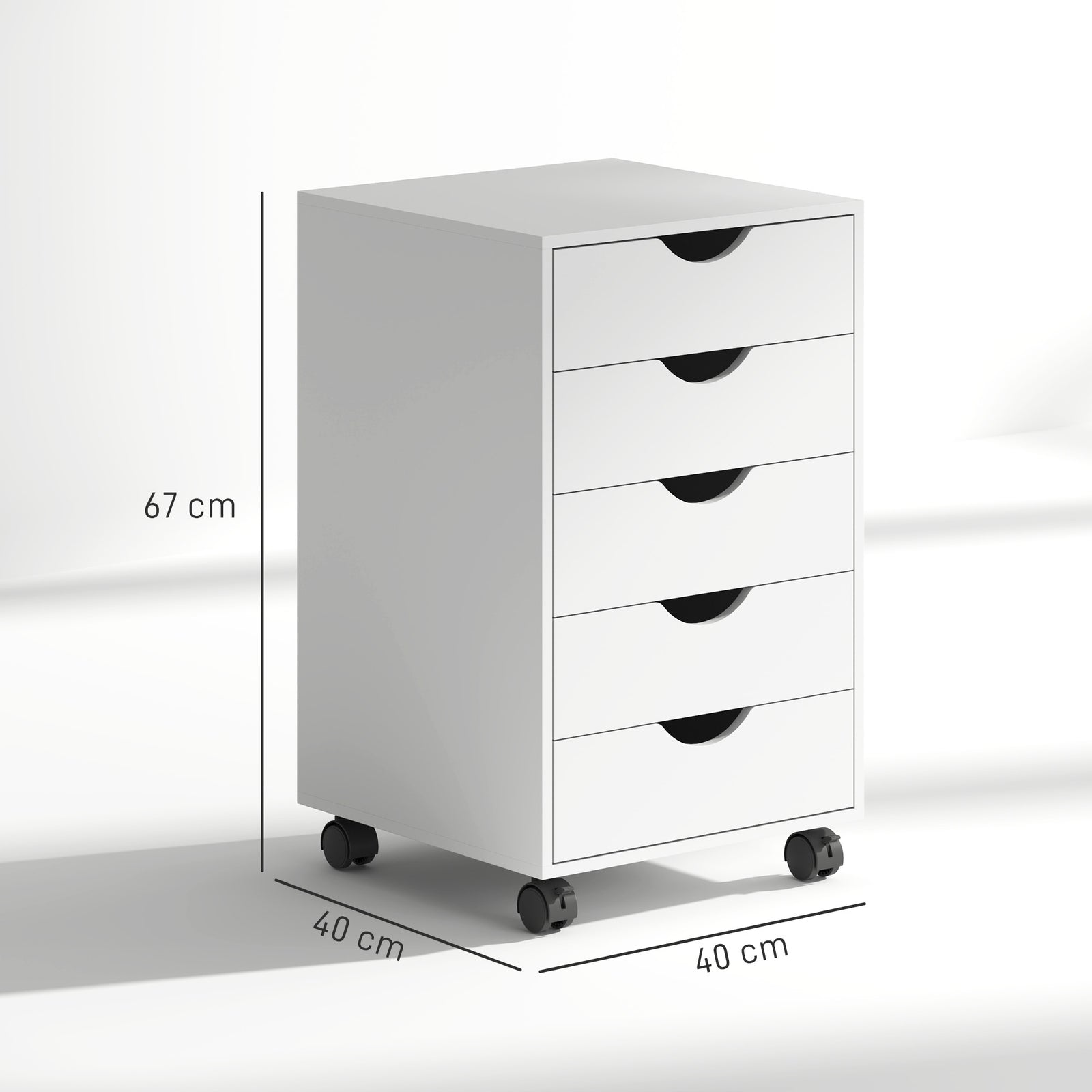 Five-Drawer Filing Cabinet - White