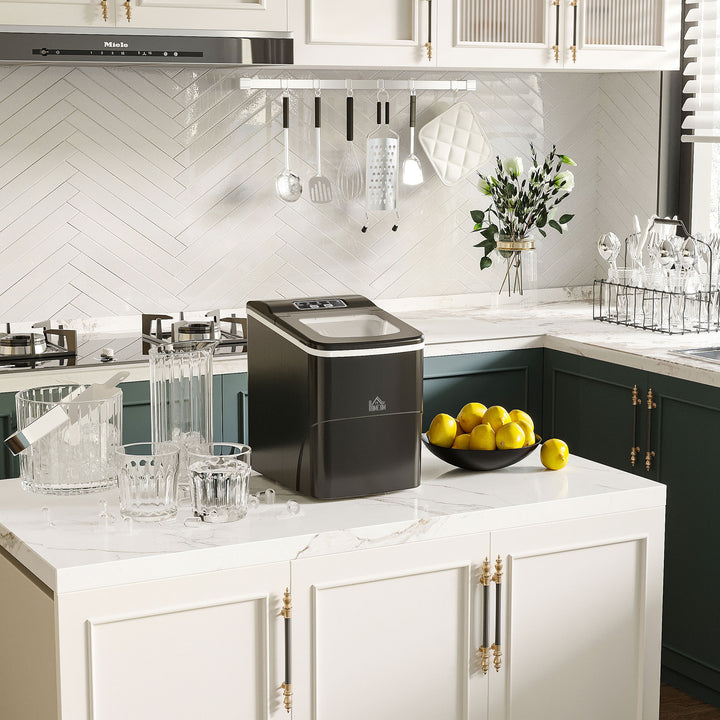 MCL 12kg Countertop Ice Cube Machine, with Scoop - Black