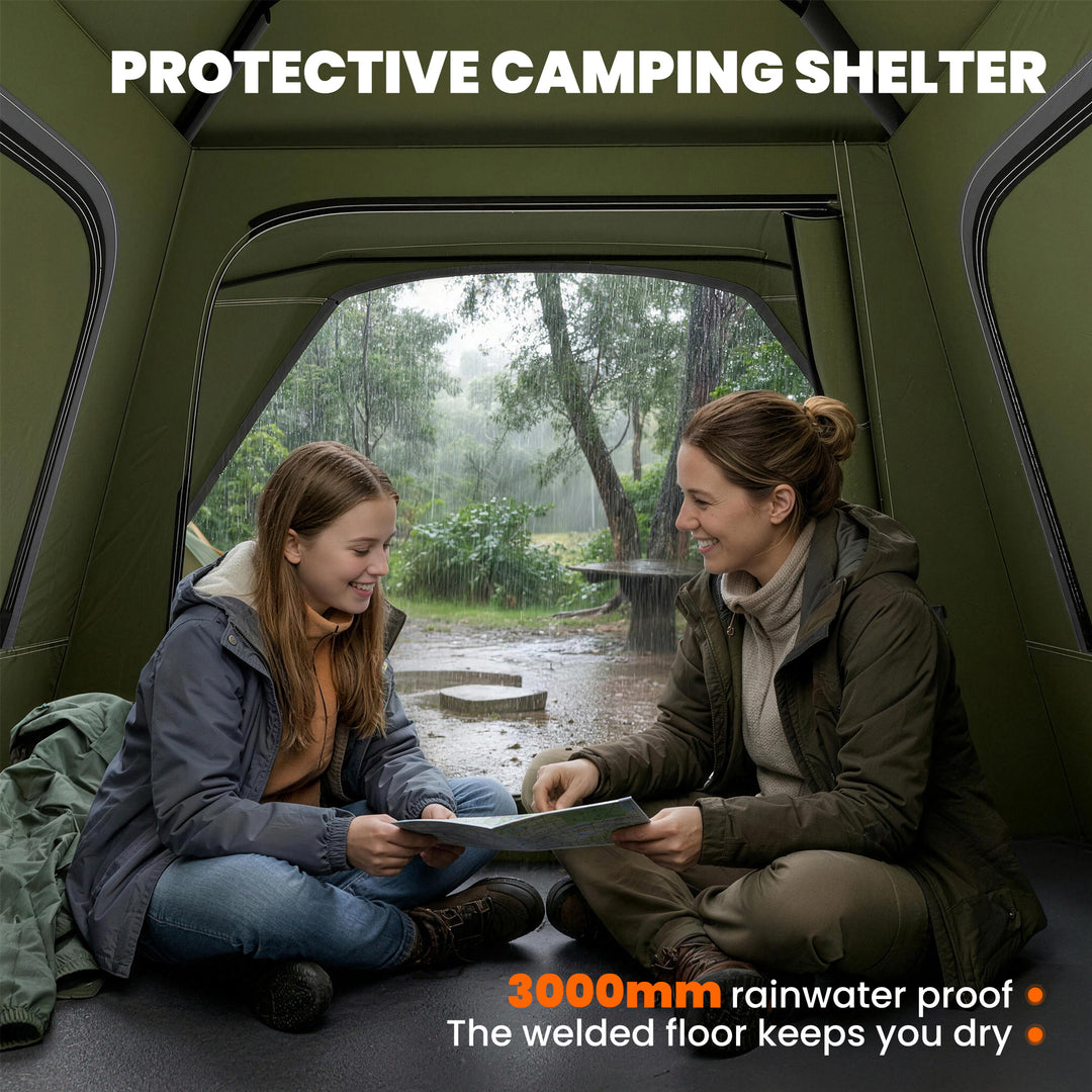 Pop Up Tent 3000mm Waterproof Camping Tents with Mesh Windows 2-3 Peop
