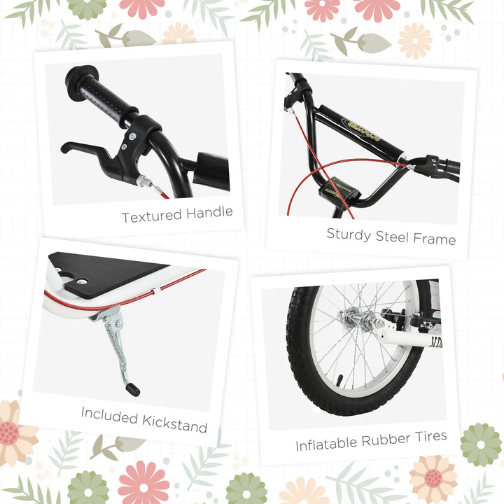MCL Kick Scooters for Kids with Adjustable Height, Anti-Slip Deck, Dual Brakes, Rubber Tyres, for Boys and Girls Aged 5+ Years Old - White