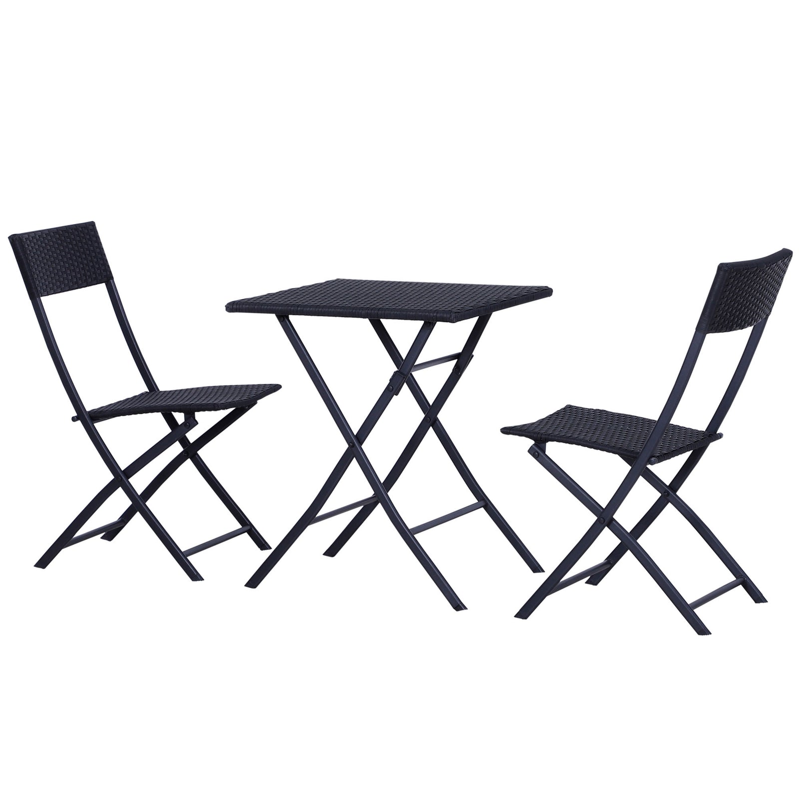 2-Seater Rattan Furniture Set-Black