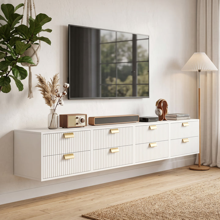 Modern Floating Nightstands Set of 2, Wall Mounted Bedside Tables with