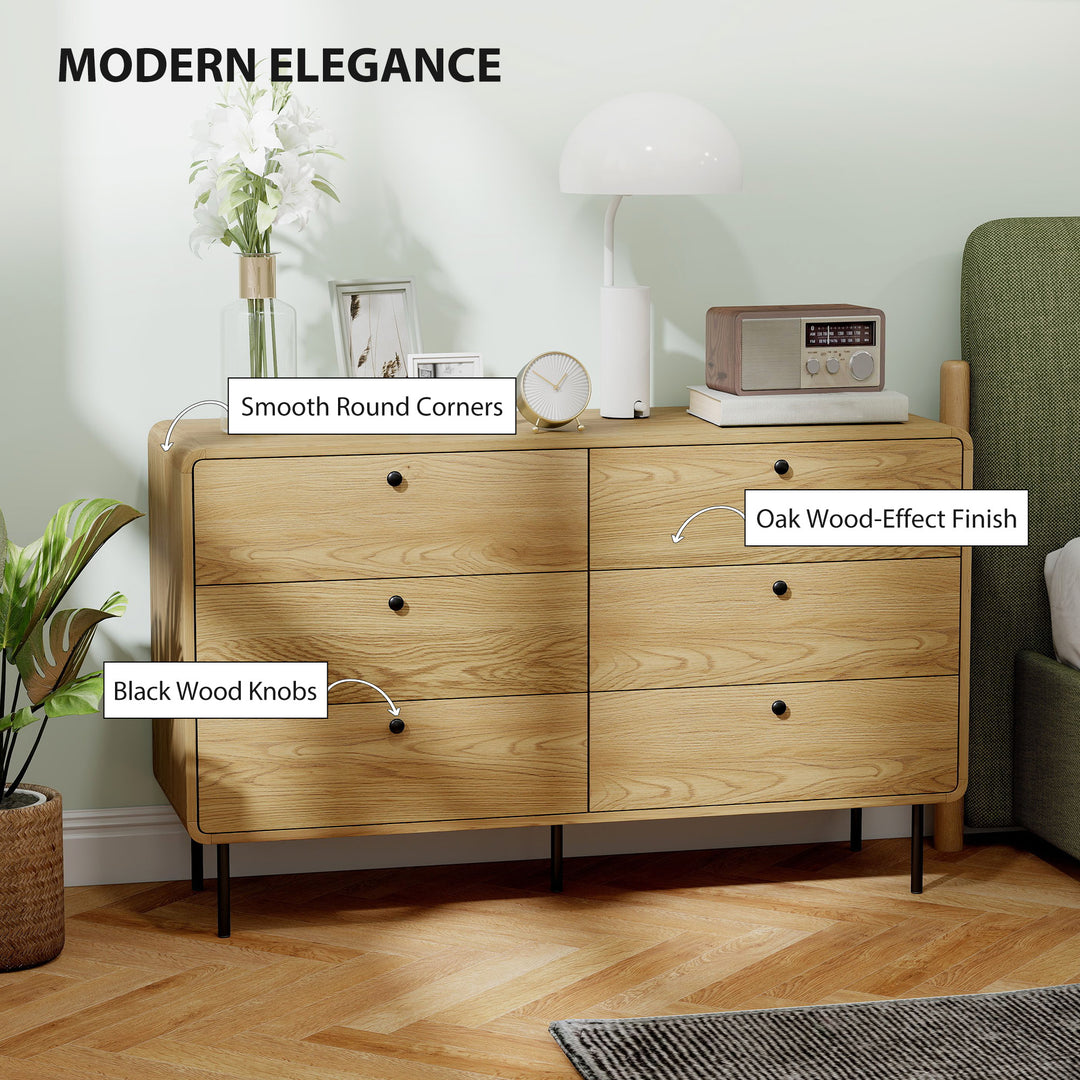 Chest of Drawers, 6 Drawer Dresser