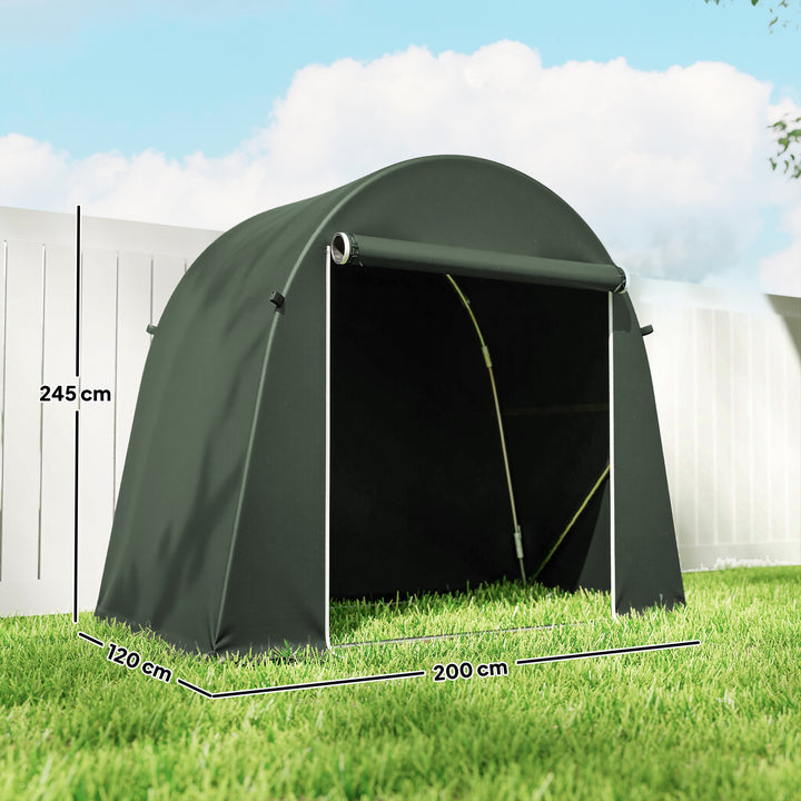 8 x 4 ft Garden Storage Tent, Waterproof Bike Tent with Roll-up Zipper Door and Galvanised Metal Frame