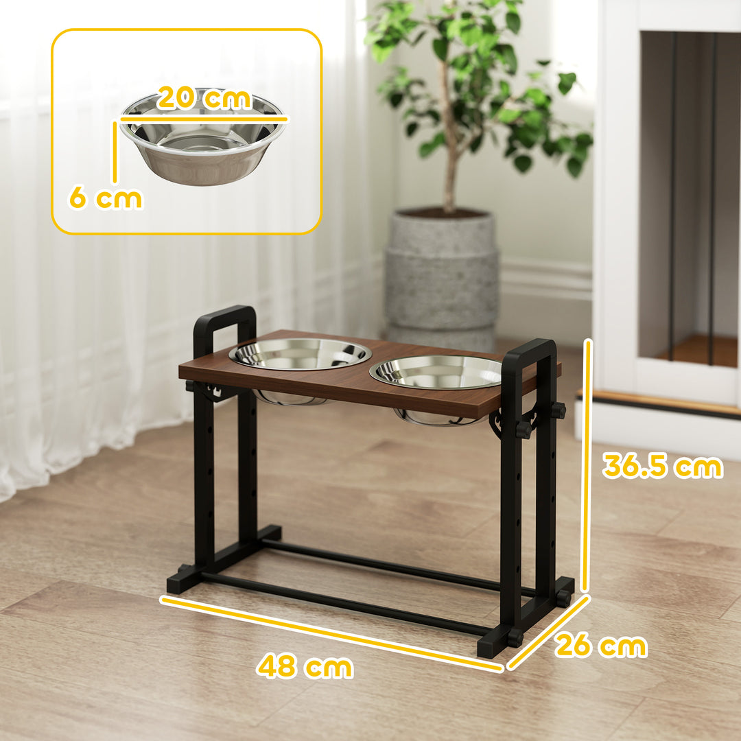 Raised Dog Bowls with Stand, 4 Heights Adjustable Pet Feeder with 3 Adjustable Angles for Small, Medium &amp; Large Breeds