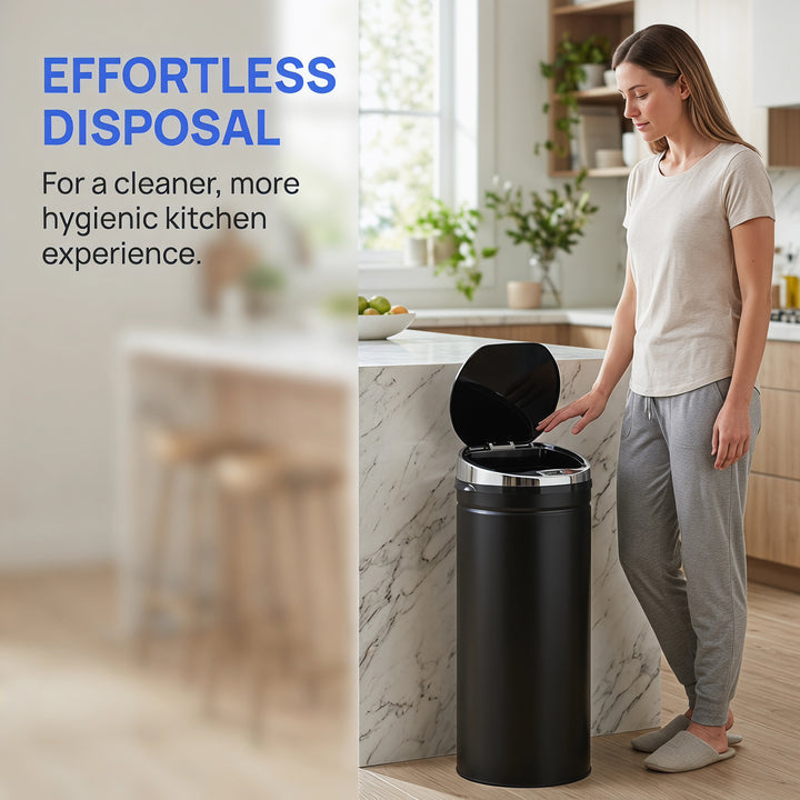 50L Automatic Motion Sensor Rubbish Bin with Fingerprint Resistant, St