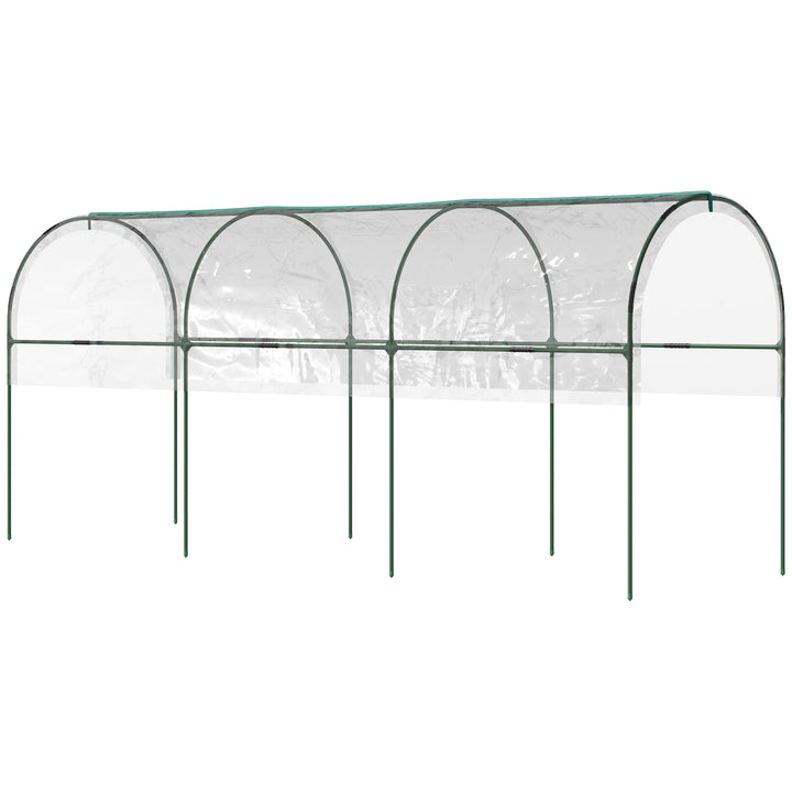 Outsunny Tunnel Tomato Greenhouse with 4 Hoops and Top Tap, Pointed Bottom and Guy Ropes, Clear | Aosom UK