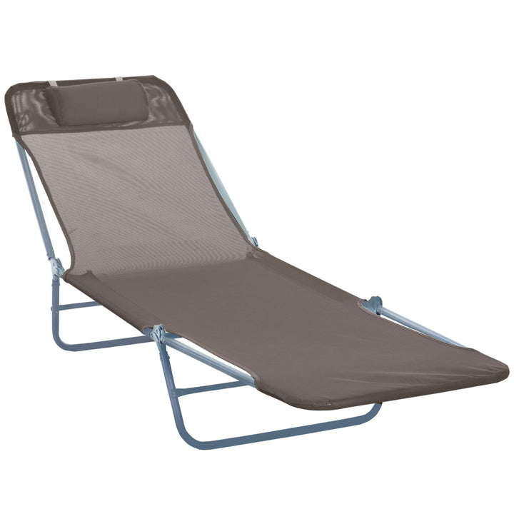 Outsunny Garden Lounger: Adjustable Recliner Sun Bed with Coffee-Toned Finish for Outdoor Relaxation | Aosom UK