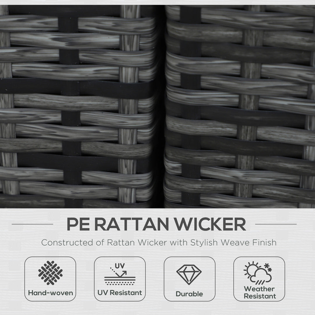 MCL 8 Piece Rattan Corner Sofa Set with Wide & Deep Seat, Assembled Aluminium PE Rattan Garden Furniture Set with Thick Cushions and Glass Top Table for Outdoor, Conservatory, Grey