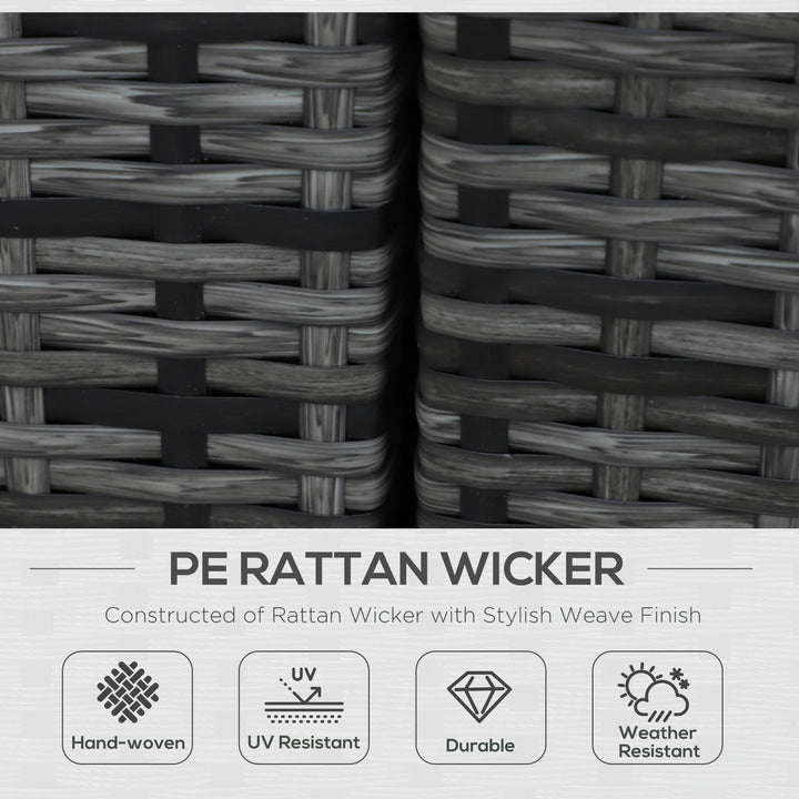 MCL 8 Piece Rattan Corner Sofa Set with Wide & Deep Seat, Assembled Aluminium PE Rattan Garden Furniture Set with Thick Cushions and Glass Top Table for Outdoor, Conservatory, Grey