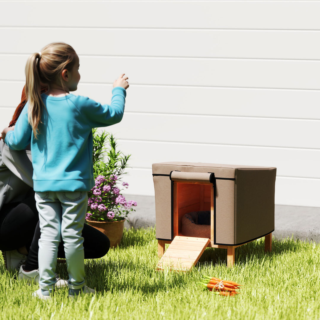 Water-Resistant Rabbit Hutch Cover for X-D2-0047 and Similar Models, 43 x 52 x 37cm, Brown