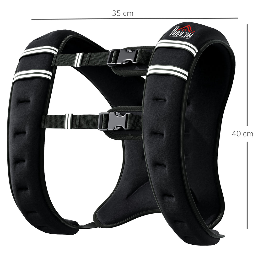 5KG Weighted Vest, Running Weight Vest with Adjustable Straps, Convenient Pocket and Reflective Strips, for Men and Women Cardio Exercise Strength Training Workout