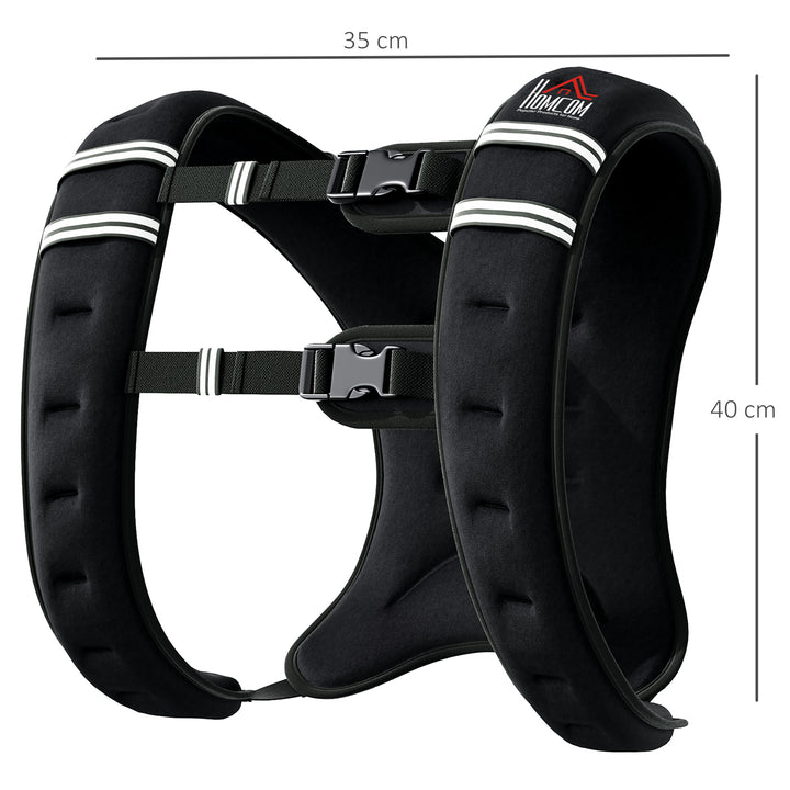 5KG Weighted Vest, Running Weight Vest with Adjustable Straps, Convenient Pocket and Reflective Strips, for Men and Women Cardio Exercise Strength Training Workout