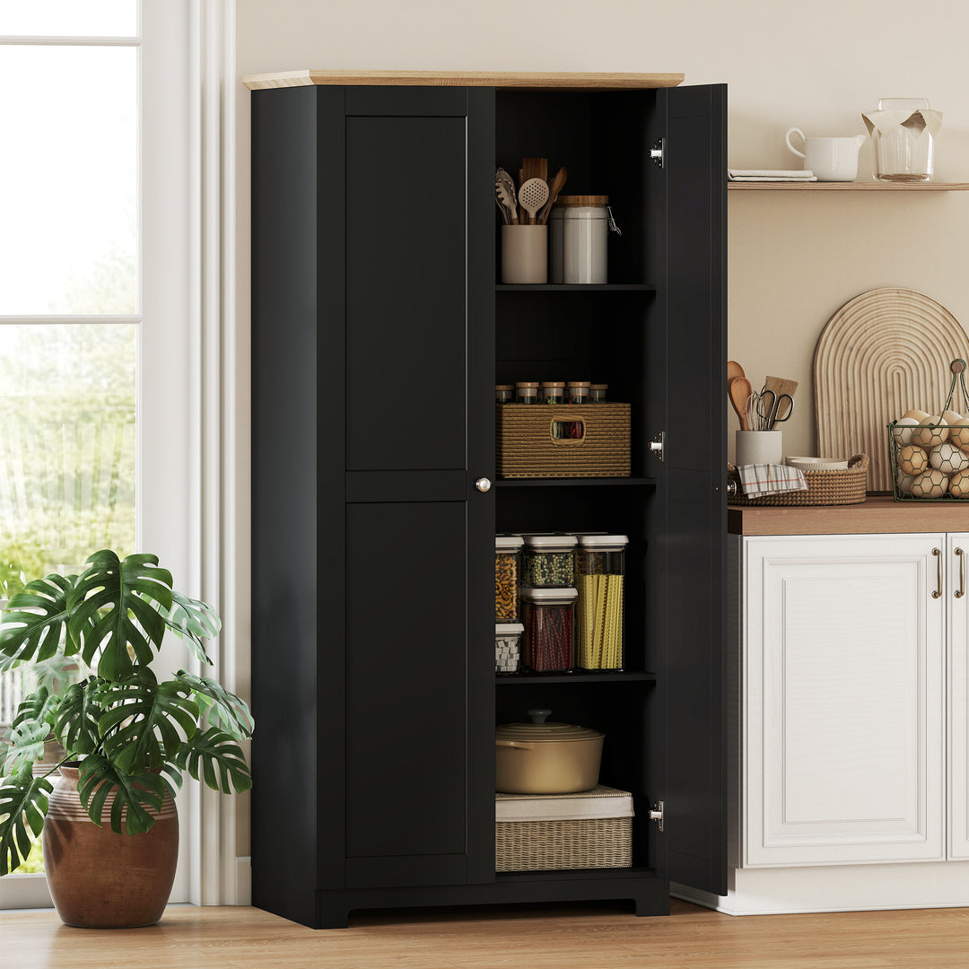 Kitchen Cupboard, 172cm Freestanding Storage Cabinet with Doors and Sh