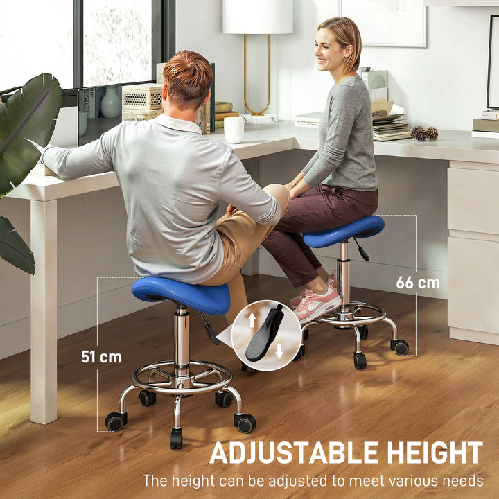Salon Saddle Stool, Rolling Saddle Chair for Massage, Spa, Clinic, Bea