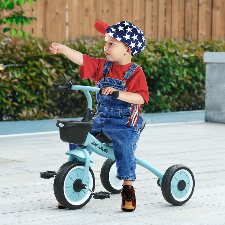 AIYAPLAY Kids Trike, Tricycle, with Adjustable Seat, Basket, Bell, for Ages 2-5 Years