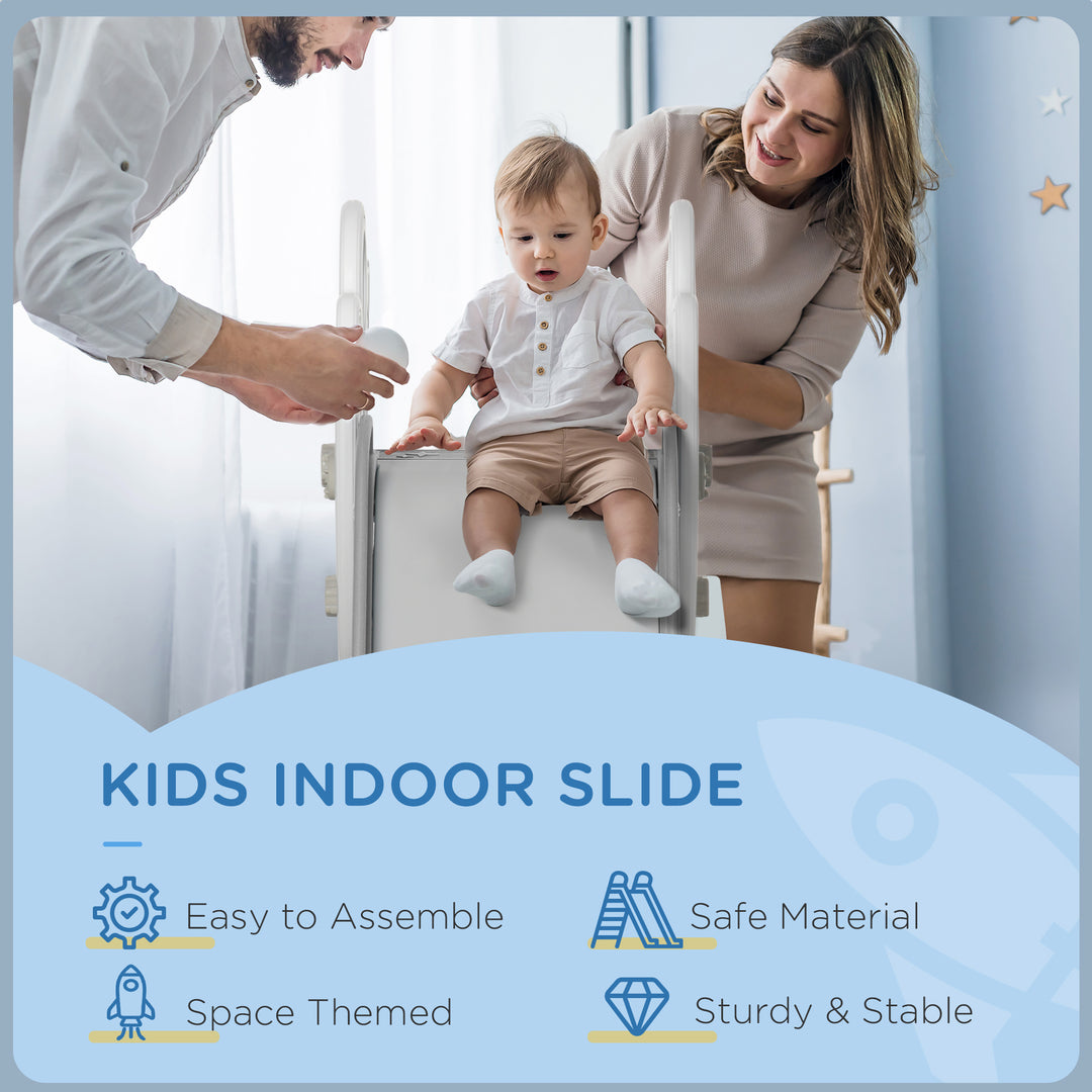 AIYAPLAY Space Theme Kids Slide, Indoor Freestanding Slide for Toddlers Ages 1.5-3 Years, Grey | Aosom UK