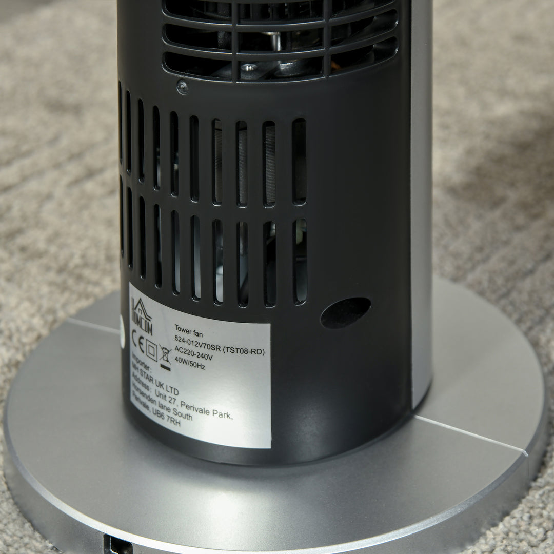 31" Oscillating Tower Fan with Remote Control, 7.5H Timer, 3 Speed 3 Modes, Electric Floor Standing Cooling Fan for Home Bedroom Office, Silver
