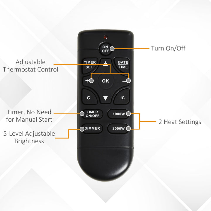 40" Electric Firplace Suites &amp; Mantelpiece with LED Flames Remote - view 6